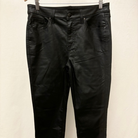 Chico’s 10 (1.5R) Coated Women’s Slim Jeans Black Faux Leather Stretch - Picture 4 of 11